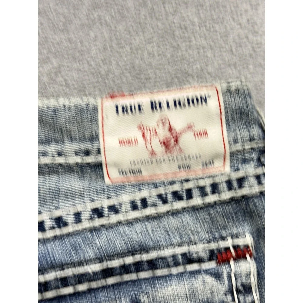 True Religion Ricky Jeans Mens Measured 40x29 Blue Relaxed Straight Zip Fly